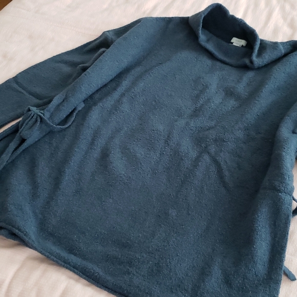 J. JILL tie side teal oversized sweater pullover - Picture 5 of 8